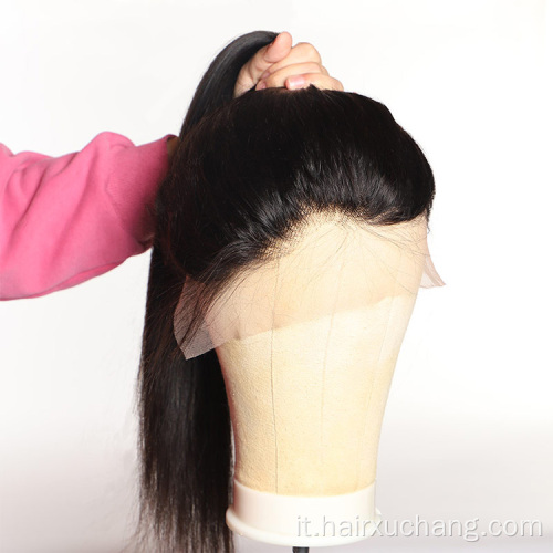 Estensioni di capelli all'ingrosso parrucche per capelli umani parrucche per donne nere 20 pollici 210% con parrucche anteriori di pizzo dritto
